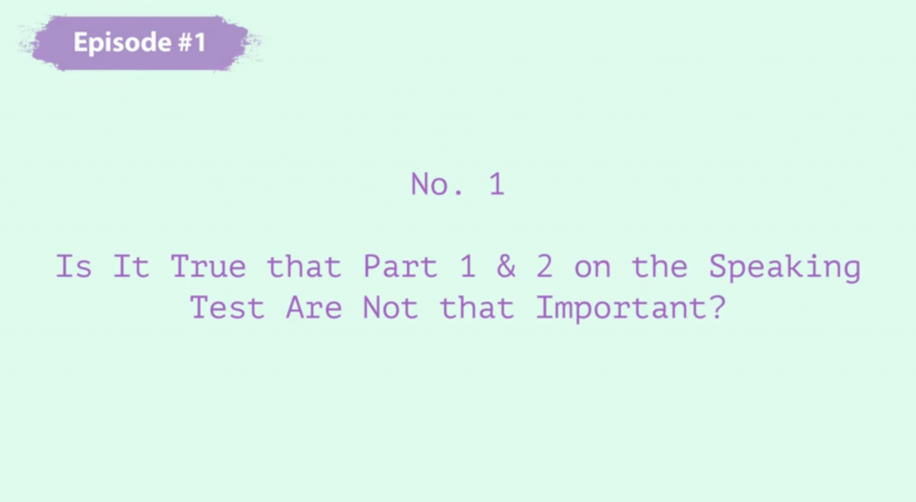 IELTS Speaking Part 1